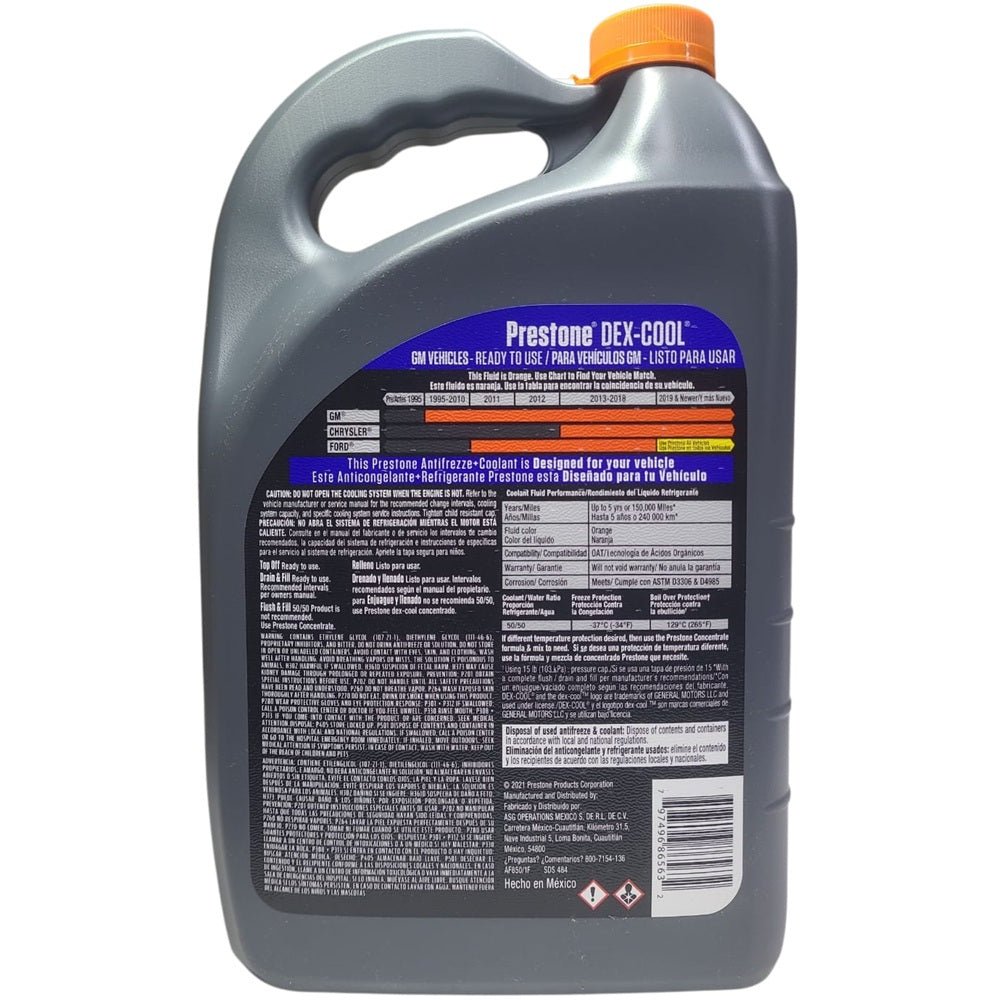 Anticongelante Prestone Naranja 50/50 Galón – Protección Contra Corrosión y Sobrecalentamiento - lubricantes - Anticongelante Prestone Naranja 50/50 Galón – Protección Contra Corrosión y Sobrecalentamiento - Vargas Diesel - Calama